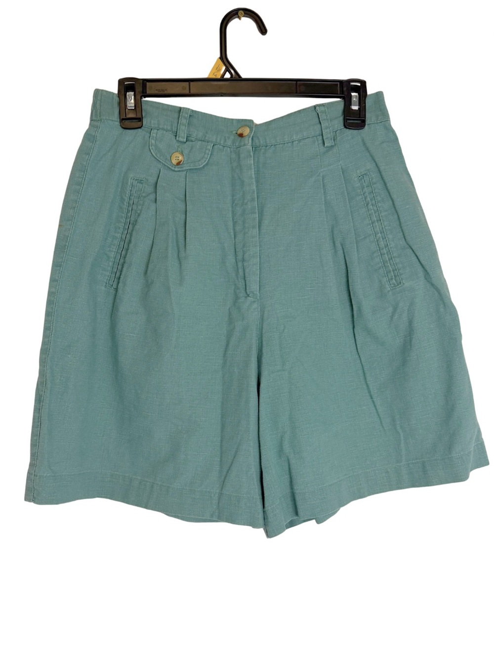 3/$20 Chaus Sport High-Waist Pleated Green Linen Blend Shorts